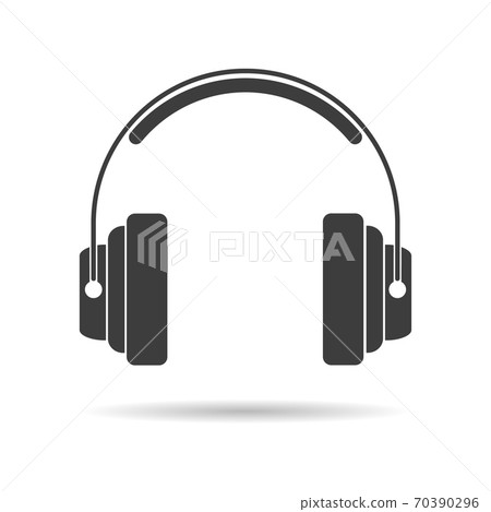 Silhouette of studio headphones Silhouette of studio headphones 70390296