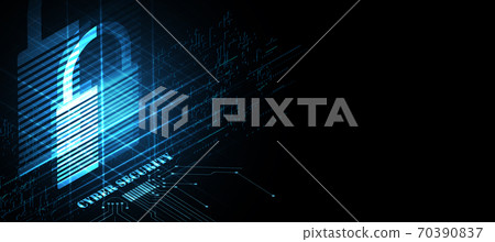 internet digital security technology concept for business background. Lock on circuit board internet digital security technology concept for business background. Lock on circuit board 70390837