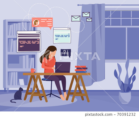 Working At Home Composition Working At Home Composition 70391232