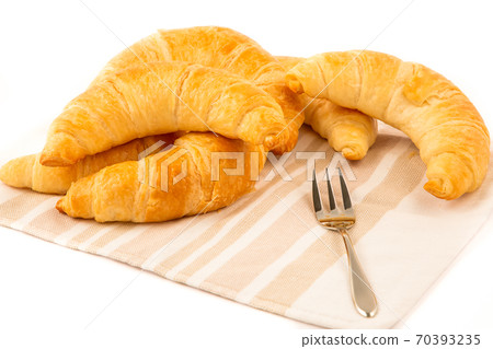 Croissant bread of bake Breakfast in the morning for health or diet food on the White background 70393235