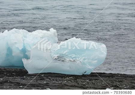 Glacial ice blocks in Iceland 70393680