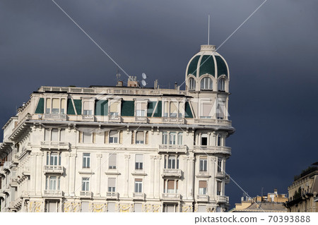 genoa town cityscape panorama from the sea harbor genoa town cityscape panorama from the sea harbor 70393888