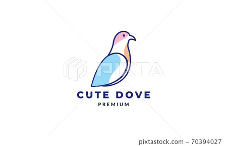 dove or pigeon  line abstract colorful modern logo vector illustration design 70394027