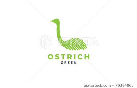 ostrich with leaf logo vector illustration design ostrich with leaf logo vector illustration design 70394063