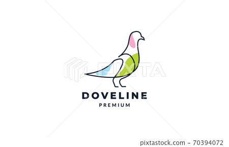 dove or pigeon line abstract logo vector illustration design 70394072