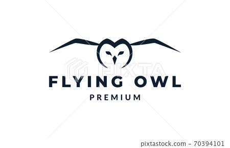 owl or owlet fly line modern logo vector illustration design 70394101