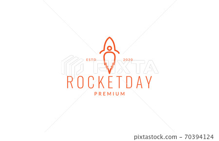 rocket with fire line minimalist logo vector illustration design rocket with fire line minimalist logo vector illustration design 70394124