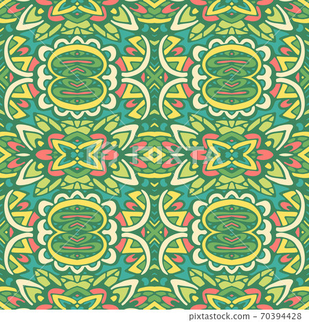 Ethnic tribal festive pattern for fabric. Abstract Doodle style seamless pattern ornamental. Mexican design Ethnic tribal festive pattern for fabric. Abstract Doodle style seamless pattern ornamental. Mexican design 70394428