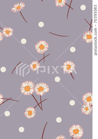 Ditsy floral background. Daisy flowers. 70395065
