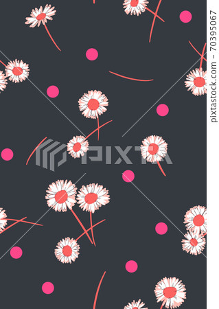 Ditsy floral background. Daisy flowers. 70395067