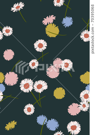 Ditsy floral background. Daisy flowers. Ditsy floral background. Daisy flowers. 70395068