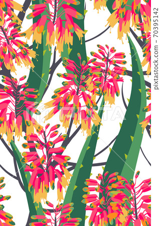 Botanical background. Vector seamless pattern with flowers. 70395142