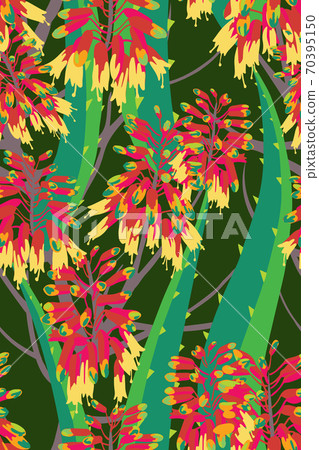 Botanical background. Vector seamless pattern with flowers. 70395150