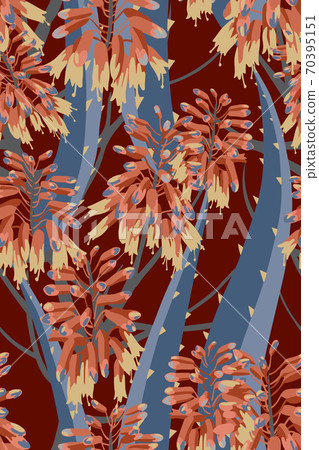 Botanical background. Vector seamless pattern with flowers. 70395151