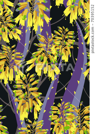 Botanical background. Vector seamless pattern with flowers. 70395152