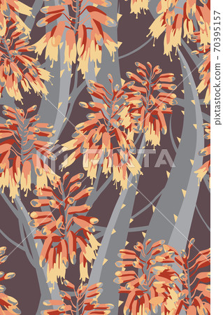 Botanical background. Vector seamless pattern with flowers. Botanical background. Vector seamless pattern with flowers. 70395157