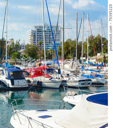 Marina, ychts, motorboats, Larnaca, Cyprus Marina, ychts, motorboats, Larnaca, Cyprus 70395220