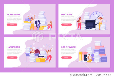 Tired People Banners Set 70395352