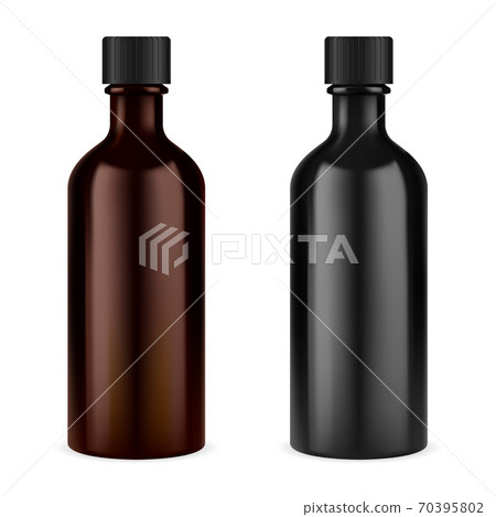 Medicine syrup bottle. Brown glass screw cap jar Medicine syrup bottle. Brown glass screw cap jar 70395802