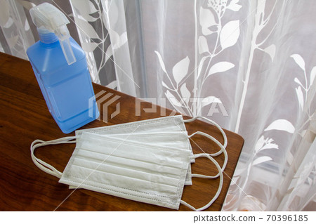 Disinfectant and 3D mask from above 70396185