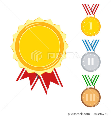 Medals set isolated on white background. 70396750