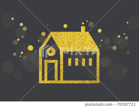 金色亮片插圖小屋 金色亮片插圖小屋 70397721