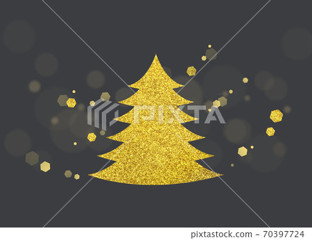 Gold Glitter Illustration-Christmas Tree Gold Glitter Illustration-Christmas Tree 70397724
