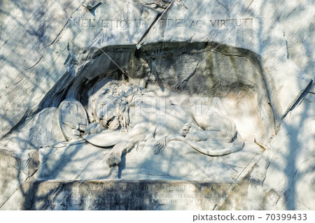Dying Lion Monument in Lucerne, Switzerland. Dying Lion Monument in Lucerne, Switzerland. 70399433