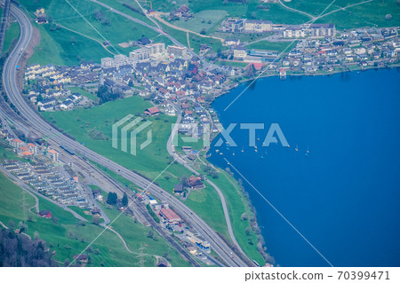 Cityscape view from Rigi Kulm (Summit of Mount Rigi, Queen of the Mountains) Switzerland 70399471