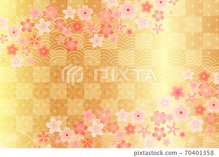 櫻花日本圖案新年賀卡背景 70401358