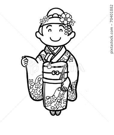 A girl in a kimono of Shichigosan A girl in a kimono of Shichigosan 70401882