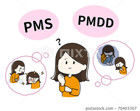 A girl who gets lost in the difference between PMS and PMDD 70403307
