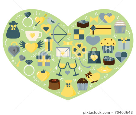 Valentine's vector illustration heart icon set 70403648