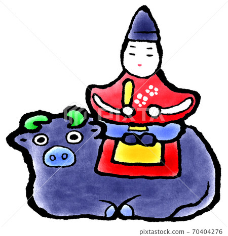 Brush, cow riding Tenjin - Stock Illustration [70404276] - PIXTA