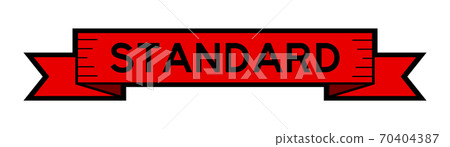 Vintage red color label banner with word standard on white background 70404387