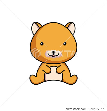 Cute business hamster icon on white background. Mascot cartoon animal character design of album, scrapbook, greeting card, invitation, flyer, sticker, card. Flat vector stock illustration. 70405144