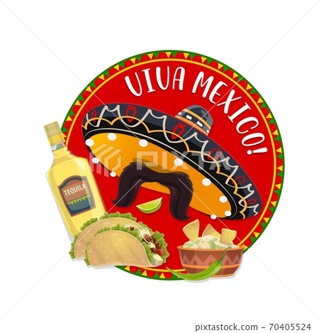 Mexican sombrero and mustache, Viva 