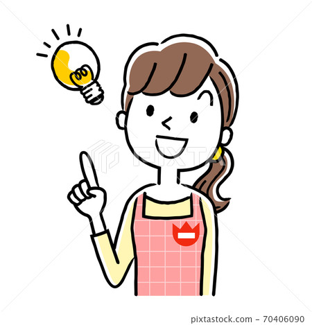 Illustration material: Young nursery woman, ideas, ideas Illustration material: Young nursery woman, ideas, ideas 70406090