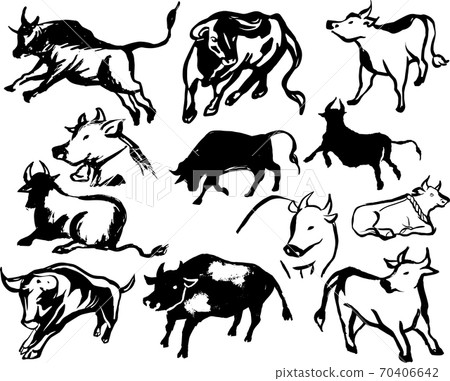 Line art template material for New Year's cards in 2021 Line art template material for New Year's cards in 2021 70406642