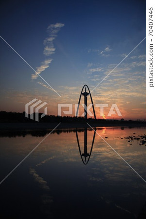 木曾川的日落美景 70407446