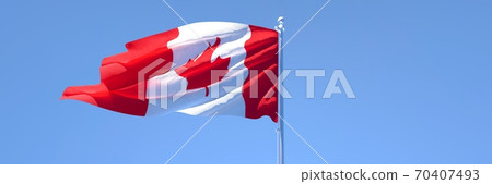 3D rendering of the national flag of Canada waving in the wind 70407493