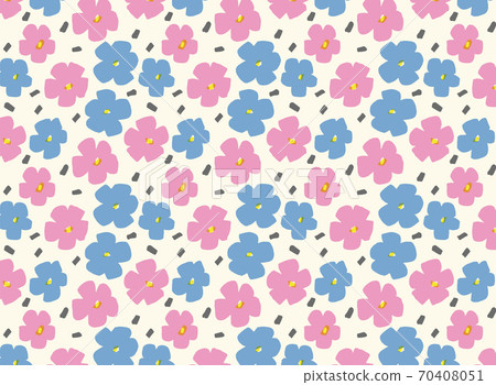 Hand-painted flower pink blue Hand-painted flower pink blue 70408051