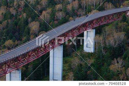 Hokkaido Autumn Leaves and Mikuni Pass October 70408528