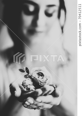 Beautiful wedding bouquet with different flowers, roses 70412511