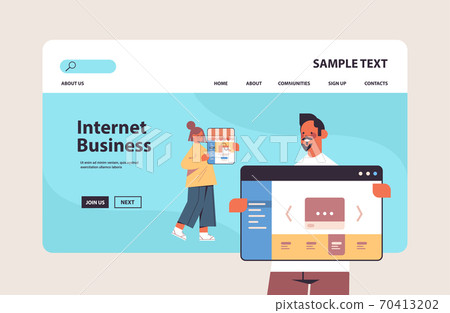 couple using online shopping applications internet business e-commerce digital marketing concept 70413202