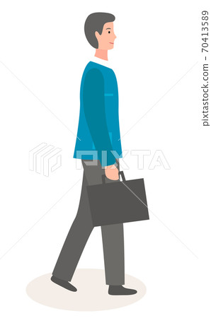 Stylish businessperson wearing office clothing, businessman in stylish cloth with portfolio 70413589
