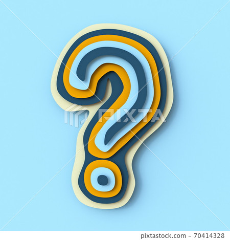 Colorful paper layers font question mark 3D - Stock Illustration ...