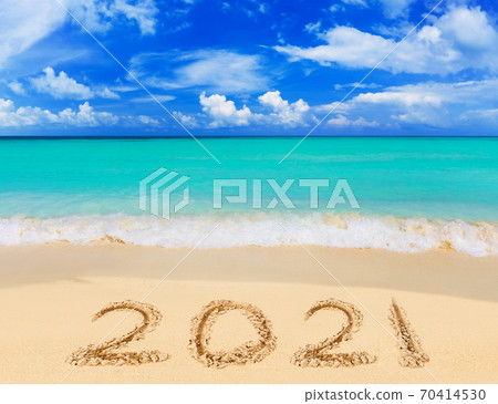 Numbers 2021 on beach Numbers 2021 on beach 70414530