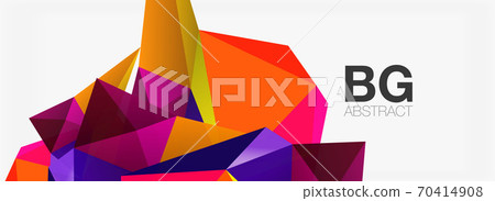 3d mosaic abstract backgrounds, low poly shape geometric design 70414908