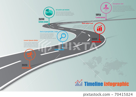 Road map Timeline Infographic, Vector Illustration Road map Timeline Infographic, Vector Illustration 70415824